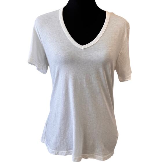 New COTTON CITIZEN Women's White Standard V Neck Tee Size M - Picture 3 of 10